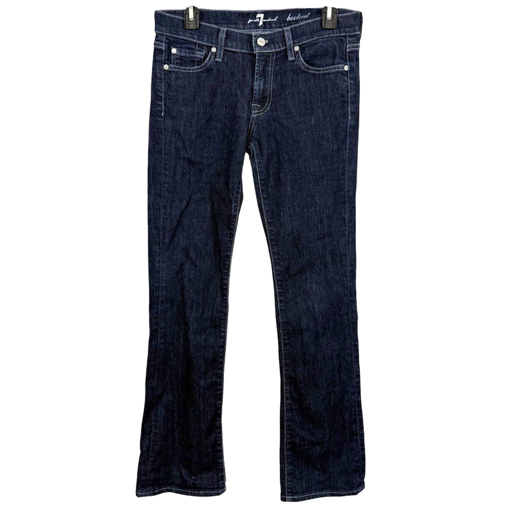 7 Seven for All Mankind Bootcut Boot Cut Dark Wash Rhinestone Pocket Jeans 28